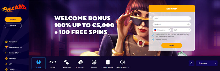 Dazard Casino Bonus Code